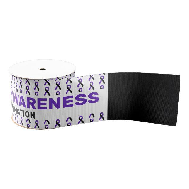 Tracheostomy Awareness Pattern Ribbon Grosgrain Ribbon (Spool)