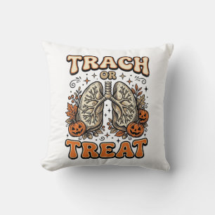 Tracheostomy Halloween Nurse Trick Or Treat Design Cushion