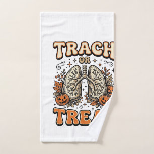 Tracheostomy Halloween Nurse Trick Or Treat Design Hand Towel