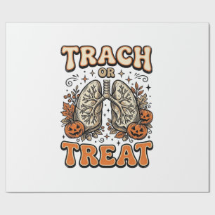 Tracheostomy Halloween Nurse Trick Or Treat Design Wrapping Paper