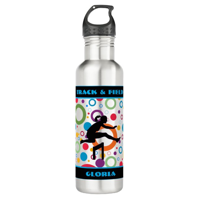 Track and Field Abstract  710 Ml Water Bottle (Front)