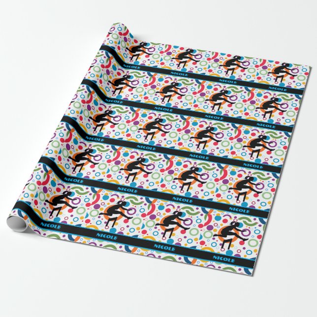Track and Field Abstract Wrapping Paper (Unrolled)