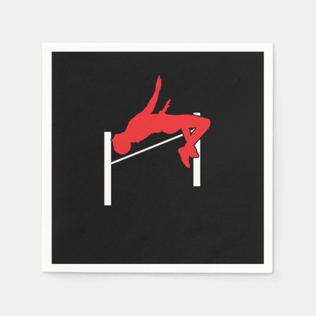 Track And Field Athlete High Jump Gift Jumping Bar Napkin (Front)