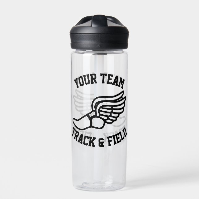 Track and Field Cross Country Running Custom Team Water Bottle (Front)