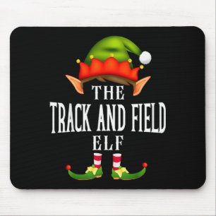 Track And Field Elf Group Funny Christmas Pajama P Mouse Mat