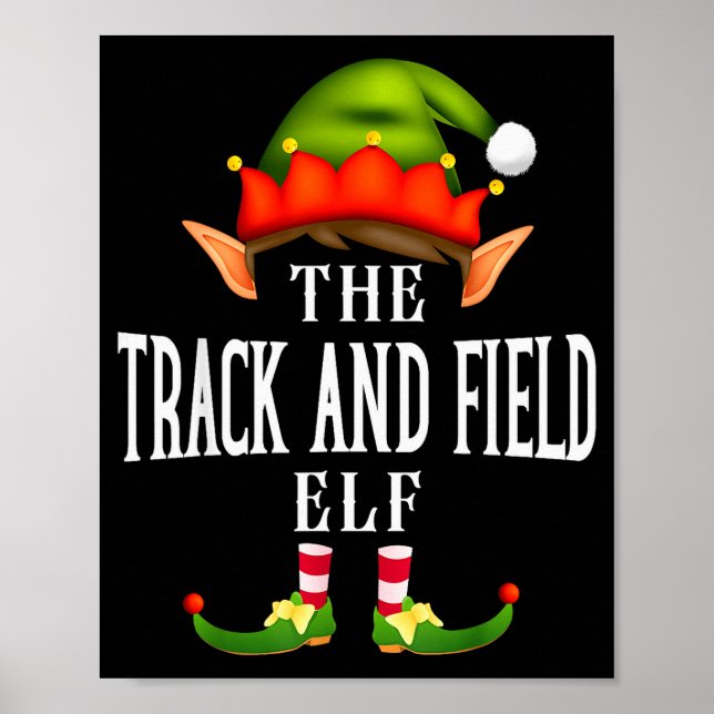Track And Field Elf Group Funny Christmas Pajama P Poster (Front)