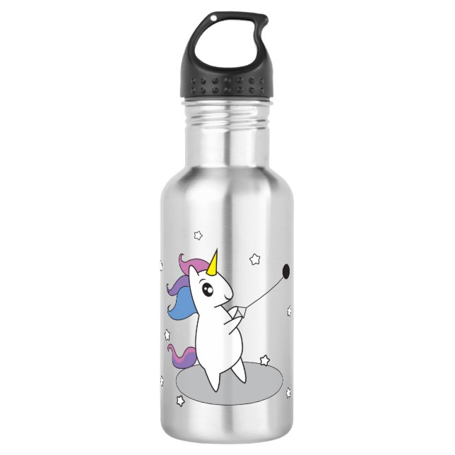 Track and Field Hammer Throw Unicorn Water Bottle (Front)