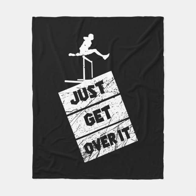 Track and Field - Just Get Over It Fleece Blanket (Front)