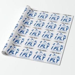 Track and Field Long Jump You Run I Fly Wrapping Paper