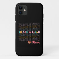 Track And Field Mum Groovy Running Mother’s Day