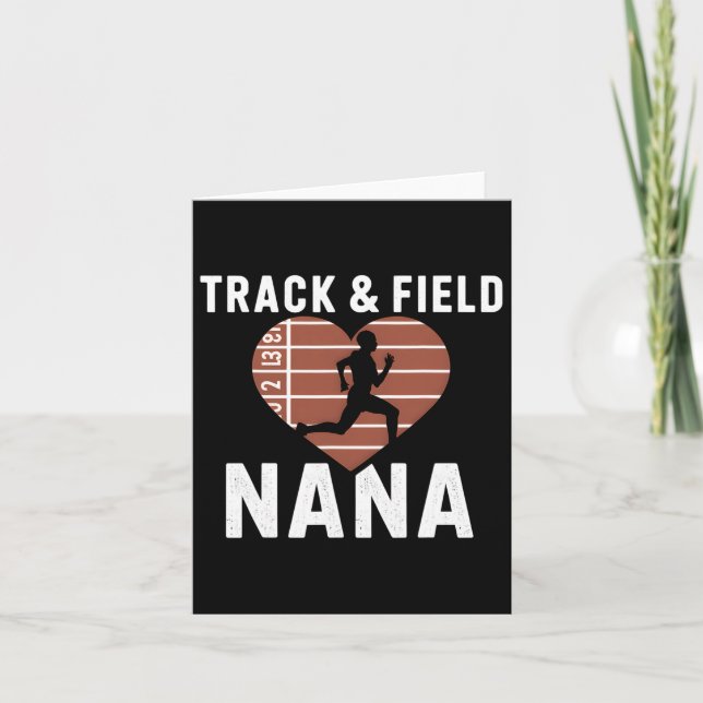 Track And Field Nana Grandma Proud Athlete Mothers Card (Front)