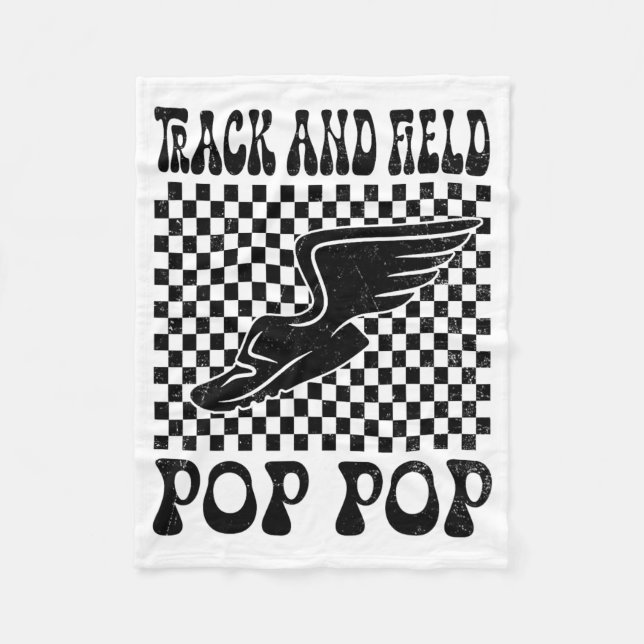 Track And Field Pop Pop Mothers Day  Fleece Blanket (Front)