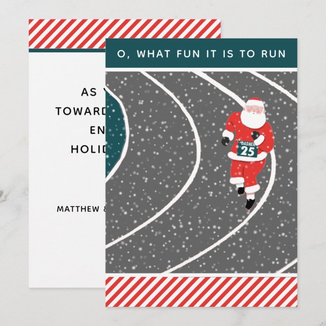 Track and Field Running Christmas Cards (Front/Back)