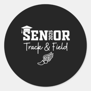 Track And Field Senior Cl Of 2025 Graduation Gradu Classic Round Sticker