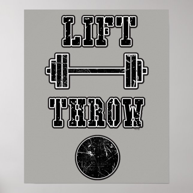 Track and Field Shot Put Throw Water Bottle Poster (Front)