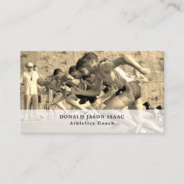 Track, Athletics Sportsperson, Sports Coach Business Card (Front)