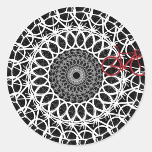 Track Bicycle Mandala Classic Round Sticker