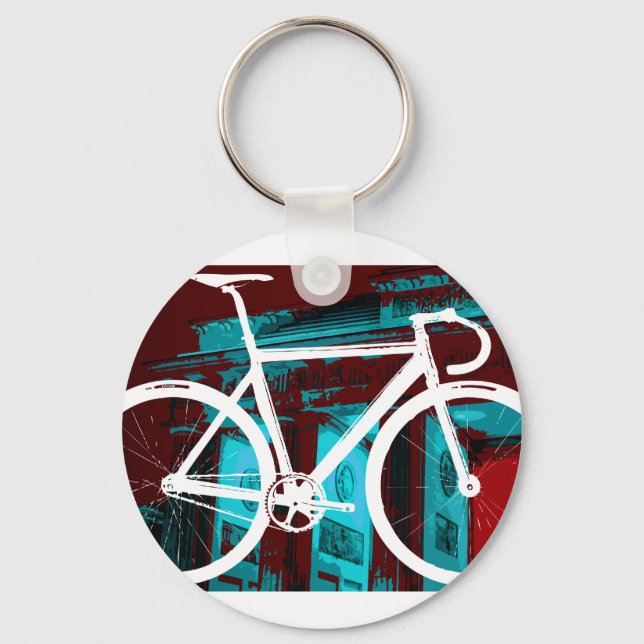 Track Bike Berlin - red blue Key Ring (Front)