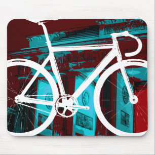 Track Bike Berlin - red blue Mouse Mat