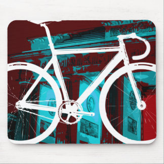 Track Bike Berlin - red blue Mouse Mat