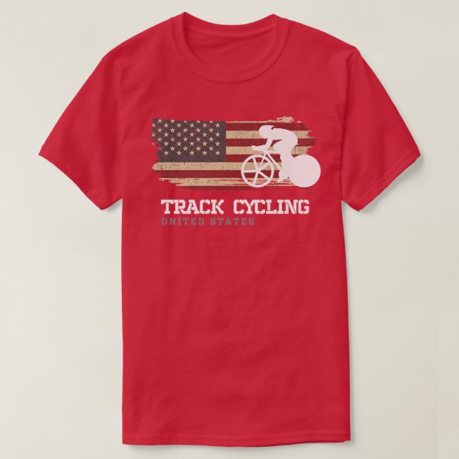 Track Cycling United States Road Bike Racing Speed T-Shirt (Design Front)