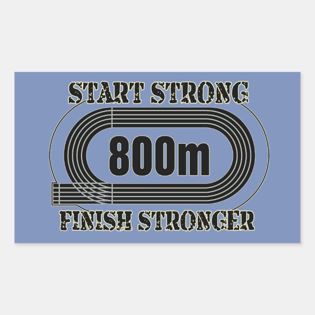 Track Field 800 Metre Middle Distance Runner Gift Rectangular Sticker (Front)
