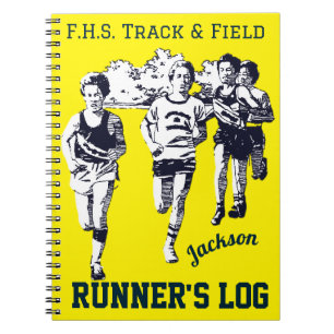 Track & Field Runner's Log Personalised Notebook