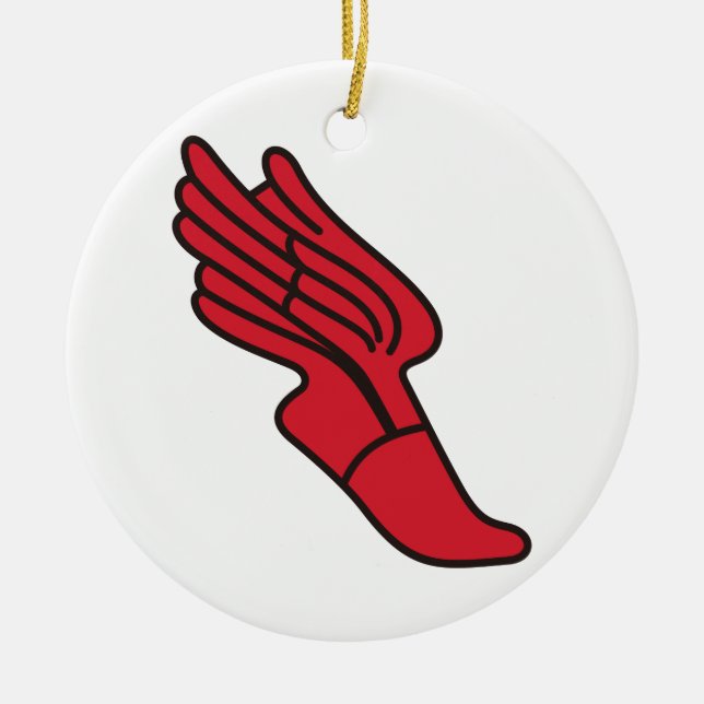 Track Logo Ceramic Tree Decoration (Front)