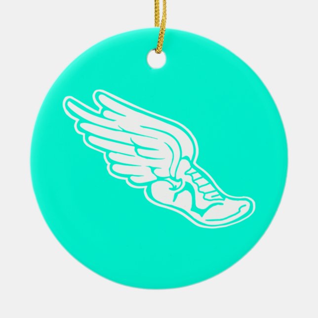 Track Logo Ornament Turquoise (Front)