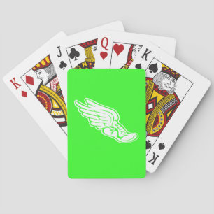 Track Logo Playing Cards Green