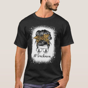 Track Mum Messy Bun Hair Sunglasses Runner Athlete T-Shirt