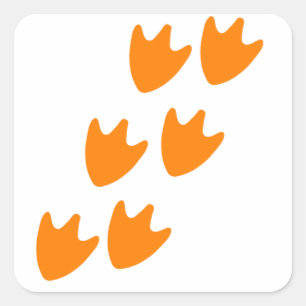 Track of Duck's Feet Square Sticker