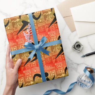 Track Runner Great Adventure Typography Wrapping Paper