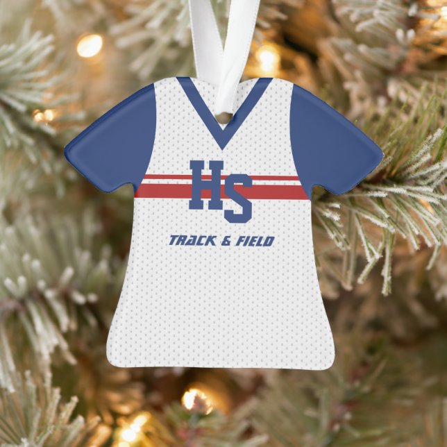 Track Running Sports Jersey with Photo Ornament (Tree)