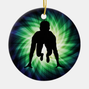 Track Sprinter Ceramic Tree Decoration