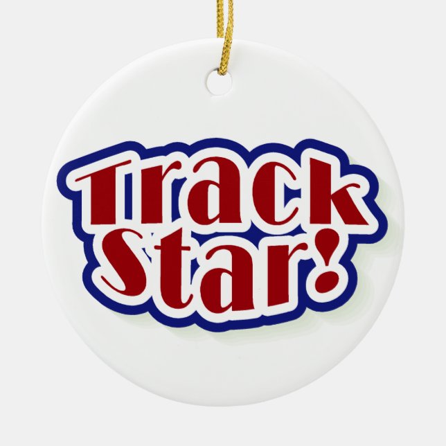 Track Star Tshirts and Gifts Ceramic Tree Decoration (Front)