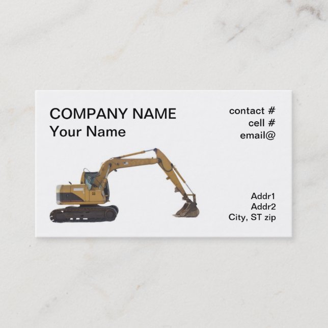tracked excavator business card (Front)