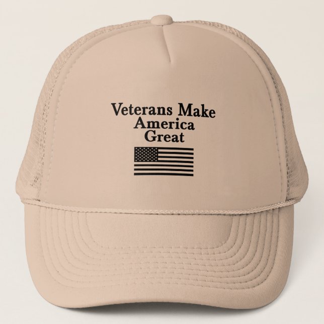 Tracker Hat: Veterans Make America Great Trucker Hat (Front)