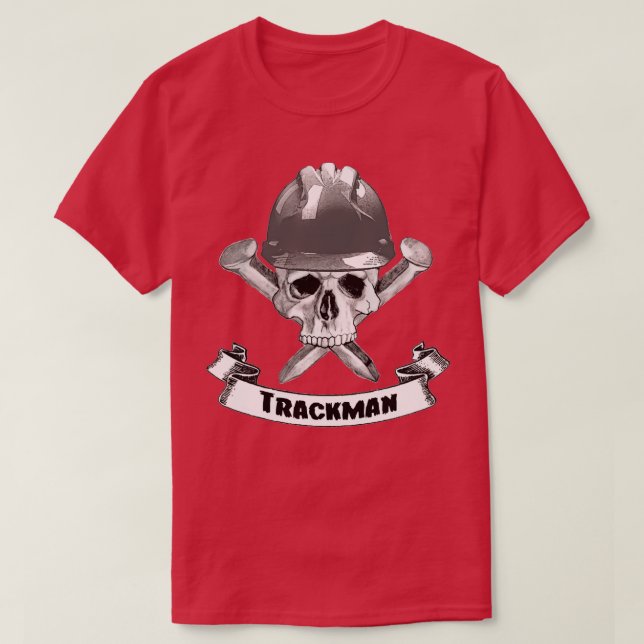 Trackman Skull and Spikes Crossbones T-Shirt (Design Front)