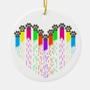 Tracks Of My Heart Ceramic Tree Decoration