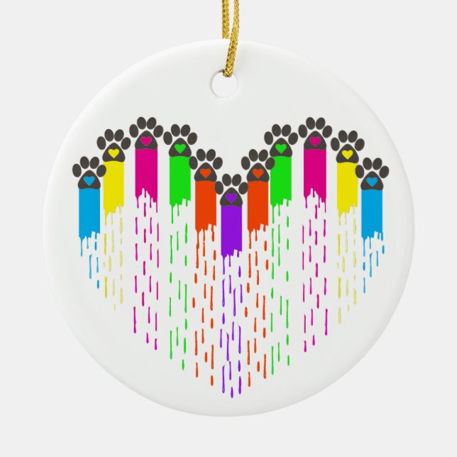 Tracks Of My Heart Ceramic Tree Decoration (Front)