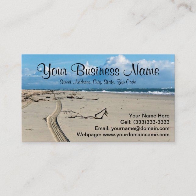 Tracks on the Beach Business Cards (Front)