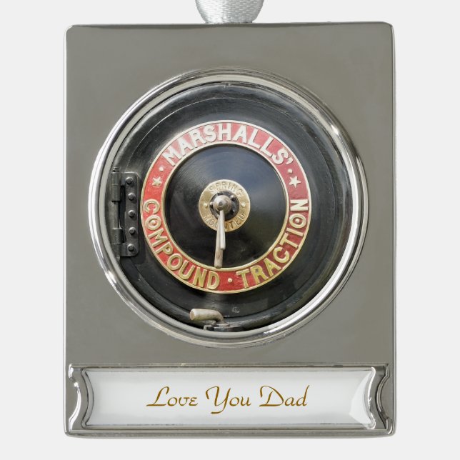 TRACTION ENGINES SILVER PLATED BANNER ORNAMENT (Front)