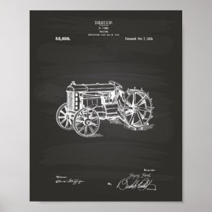Tractor 1919 Patent Art Chalkboard Poster