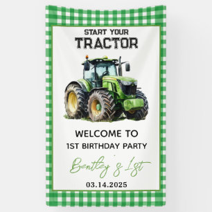 Tractor 1st Birthday Party Fun Farm Banner
