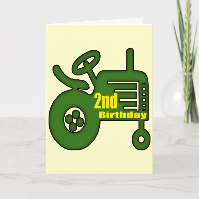 Tractor 2nd Birthday Gifts Card (Front)
