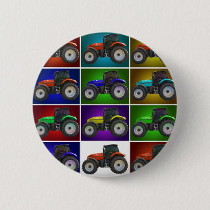 tractor 6 cm round badge