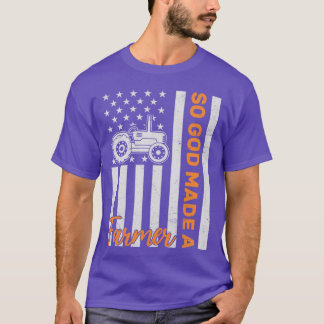 Tractor American Flag Farmer T-Shirt