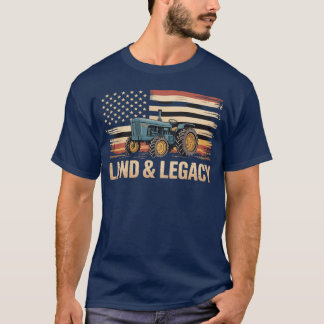 Tractor American Flag Legacy Farming Farmer T-Shirt