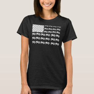 Tractor American Usa Flag Farmer Rancher Farming T-Shirt